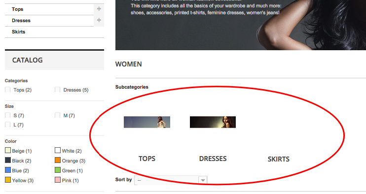 Hide subcategories on category page - General topics - PrestaShop Forums