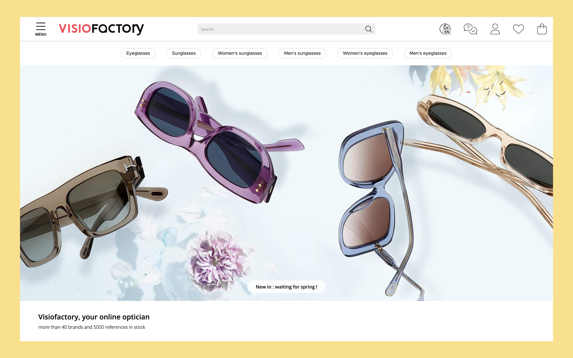 Exemple de site e-commerce de lunette 